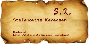Stefanovits Kerecsen névjegykártya
